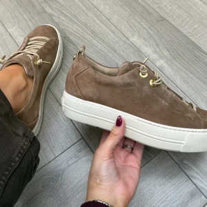 Paul Green (SS26) Elastic Lace Trainer 5017-459 - Samtziege Nut (PG24)