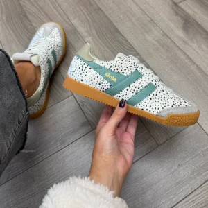 Gola (SS26) ‘Elan Savanna’ CLB867 Cheetah Print Gum Sole Trainer - Cheetah/Feather Grey/Green Mist (GO11)