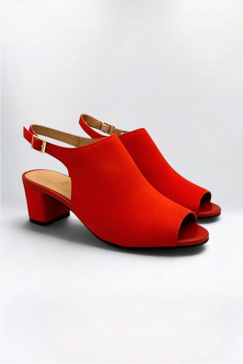 Ava Suede Hot Coral - Image 2