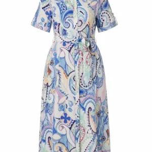 Giralda Blue Paisley Shirt Dress