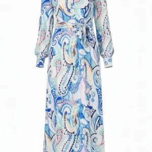 Tomassa Blue Paisley Occasion Dress