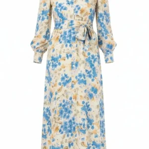 Tomassa Blue Pansies Occasion Dress