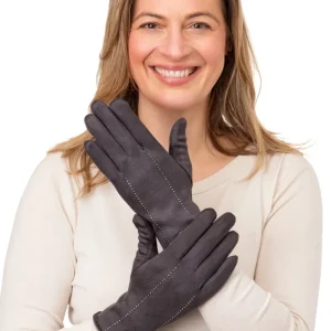 Giotta Grey Suede and Diamante Glove